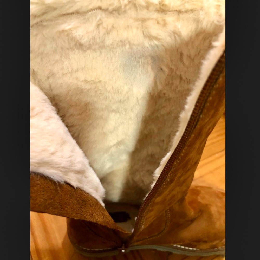 Zara girls brown leather lined tall boots - Picture 10 of 16